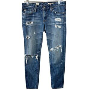 AG Adriano Goldschmied Stilt Cigarette Jeans Distressed Destroyed Size 29